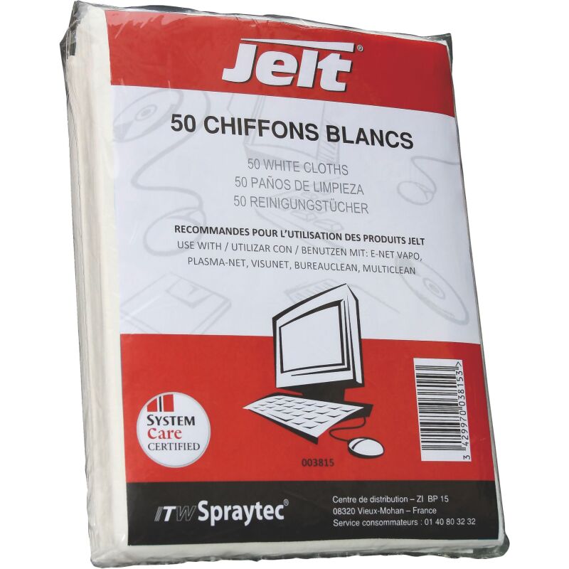 Chiffon blanc doux Jelt - paquet de 50