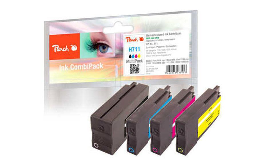 Tinte HP Nr. 711 MultipackTintenset: Schwarz, Cyan, Magenta und Gelb