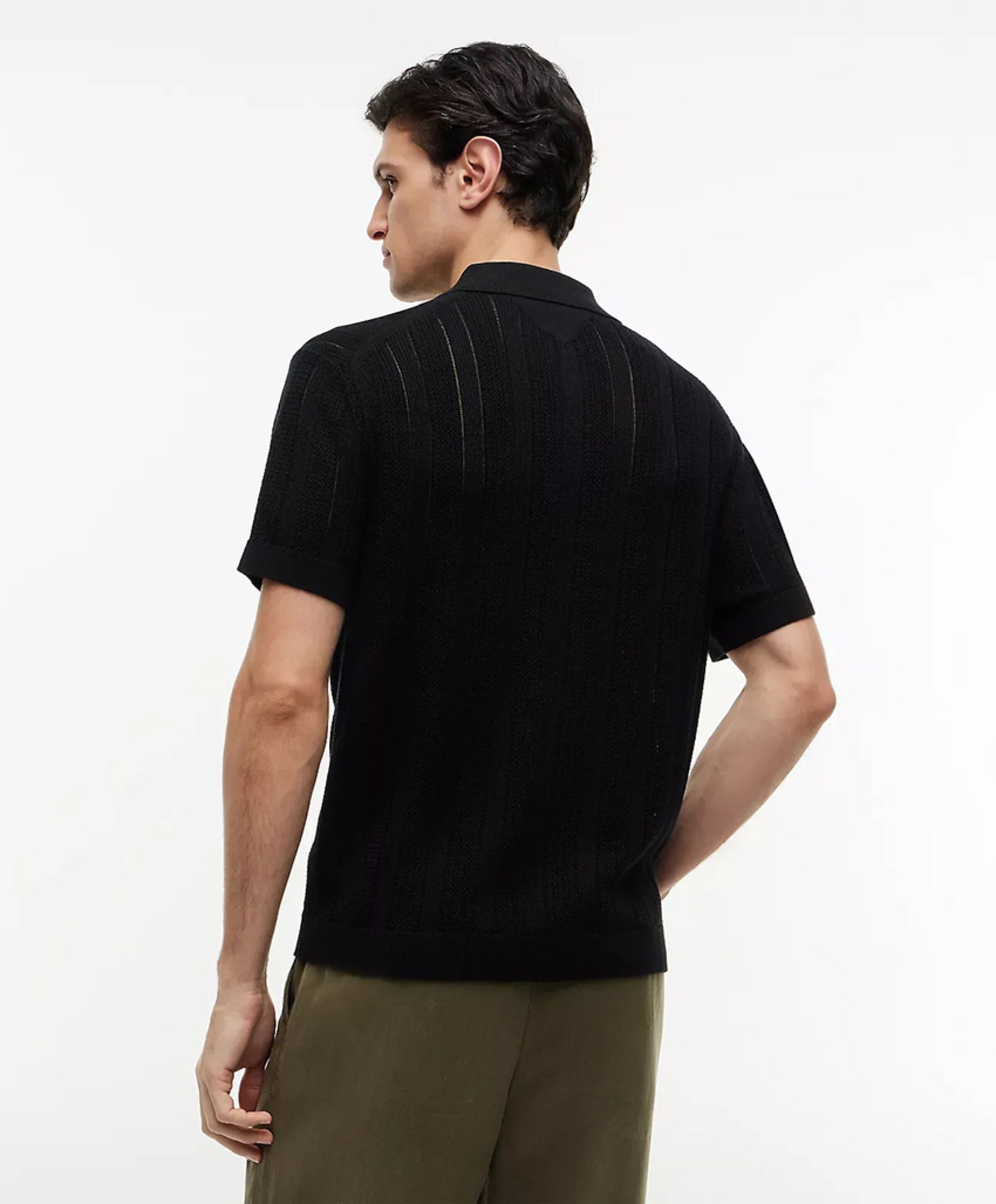 Tommy Hilfiger Heren overhemd korte mouw zwart
