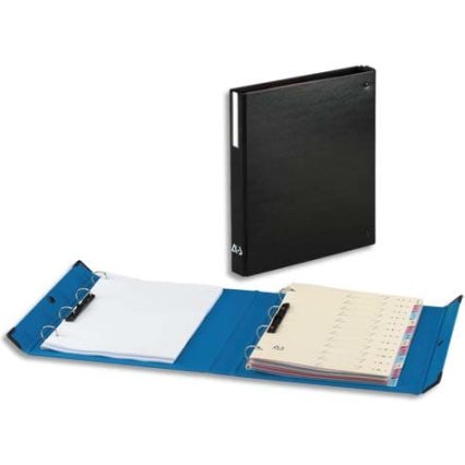 Classeur 4 anneaux cartonné Arianex A4 maxi - Dos 8 cm noir