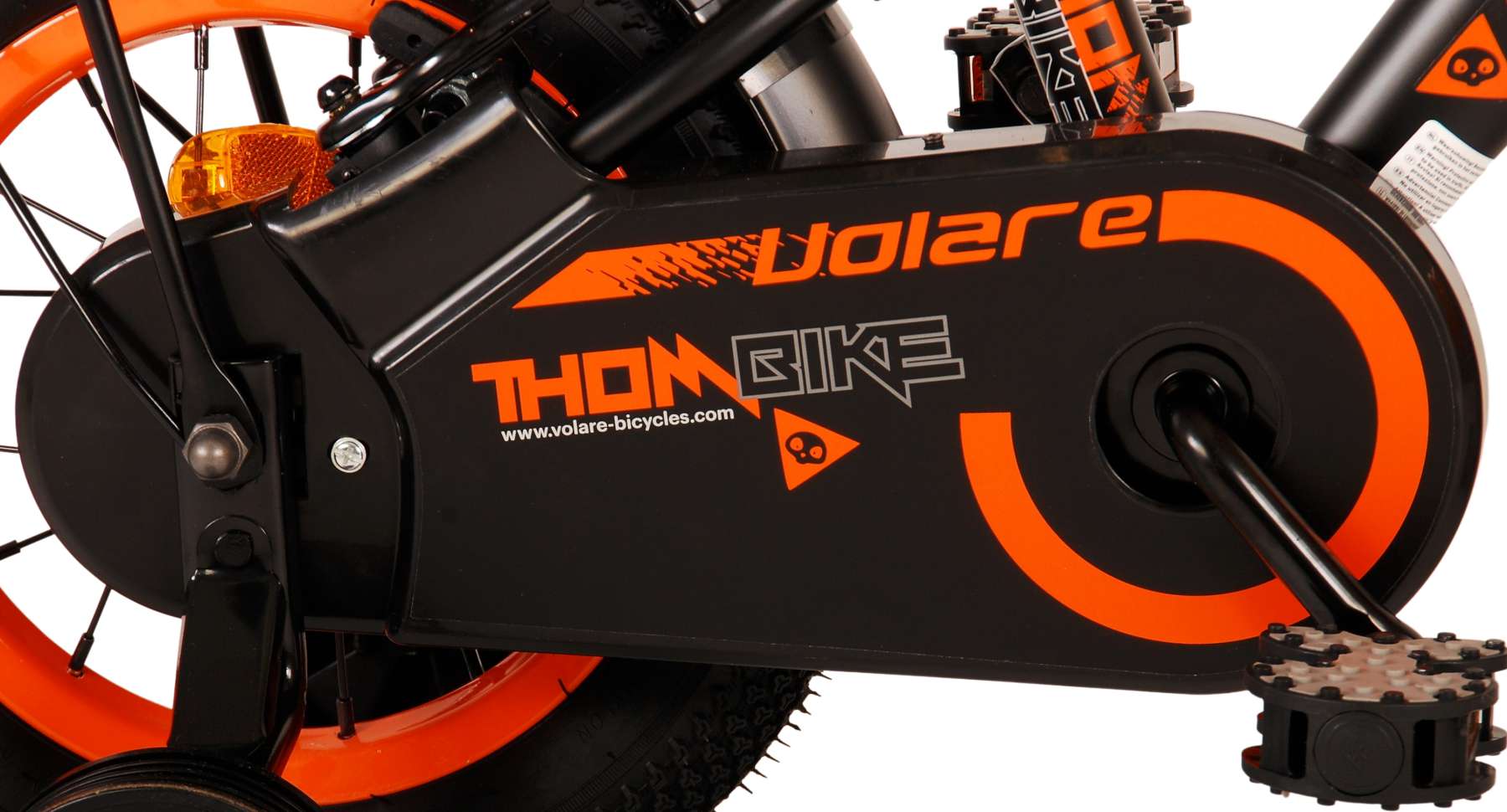 Kinderfahrrad Thombike für Jungen 12 Zoll Kinderrad in Schwarz Orange