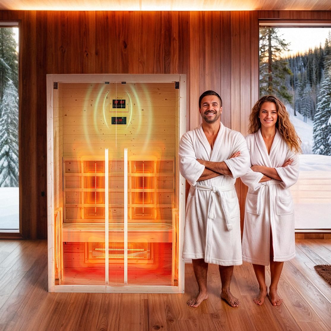 GLOBAL RELAX® | DHARANI Saunapalette I Innen- und Außensauna I Infrarot-Wärmesystem, Dampfgarer oder beides