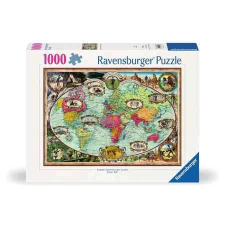 Ravensburger Puzzle - Mit Fahrrad um die Welt, 1000 Teile