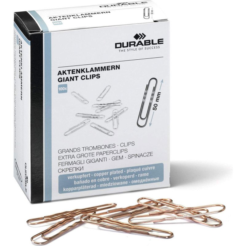 Trombones 50 mm Durable - Boîte de 100