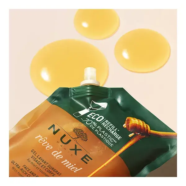 Nuxe Rêve de Miel Eco-Refill Gel de Limpeza Ultranutritivo para Rosto e Corpo 400ml