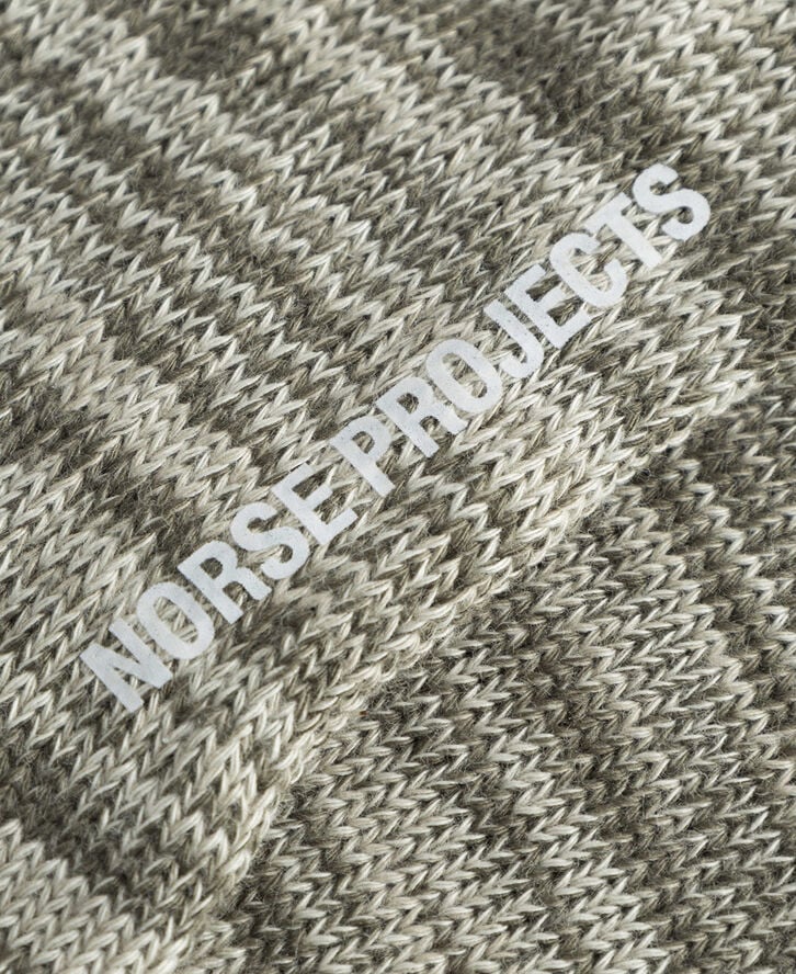 Norse Projects Bjarki Cotton Twist Sock Sediment green