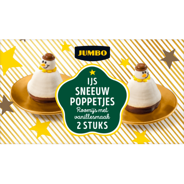 Jumbo Roomijs Sneeuwpoppetjes met Vanillesmaak 2 Stuks