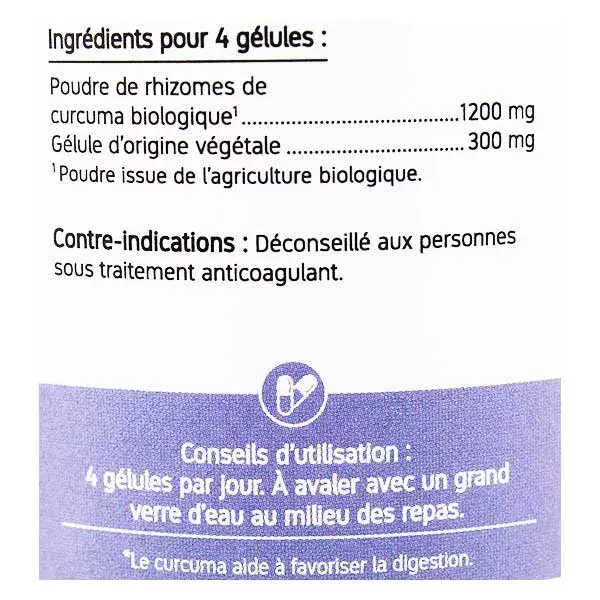 Cúrcuma orgânica ecológica Nat & Form, 200 cápsulas