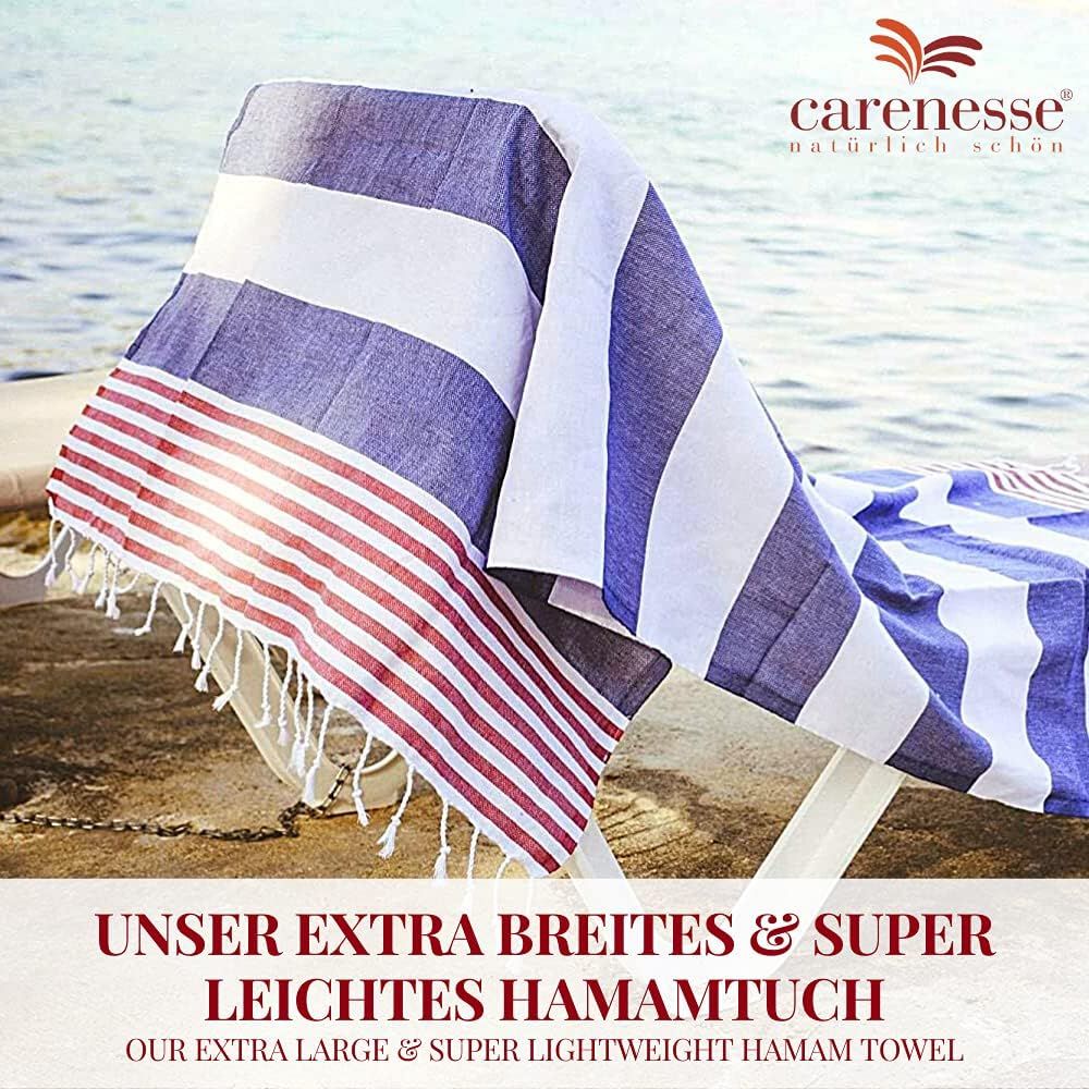 Carenesse Hamamtuch Tommy Marine 100*180 cm beige