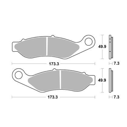Plaquettes de freins SBS 922H.HS Sinter Métal Fritté Avant