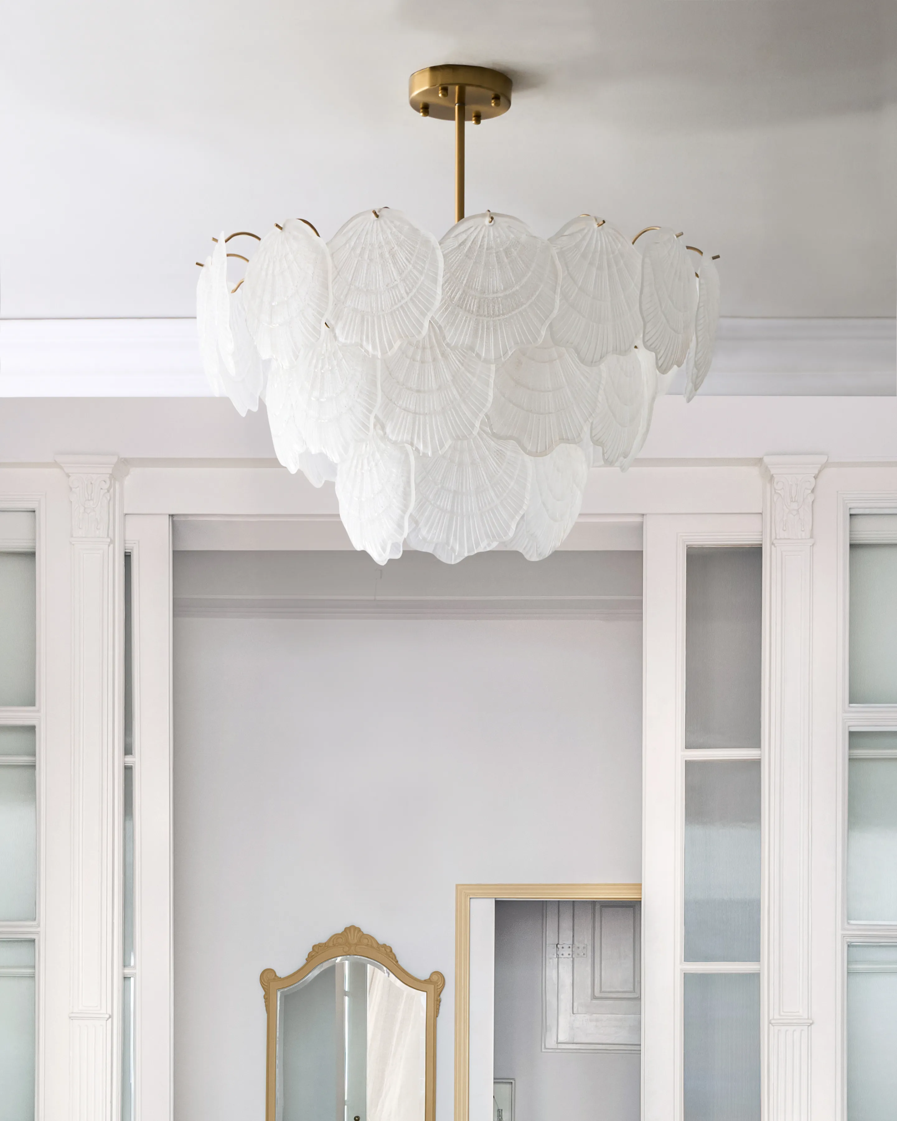 Kroonluchter CAPLINA Glas Messing