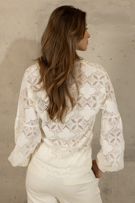 Kimara ecru dames blouse