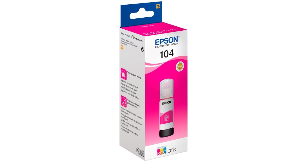 Epson104 EcoTank inkt  (C13T00P340, Magenta)