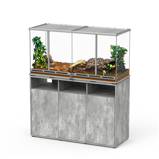 Terrarium et Meuble avec portes Béton L.118xP.45xH.60cm
