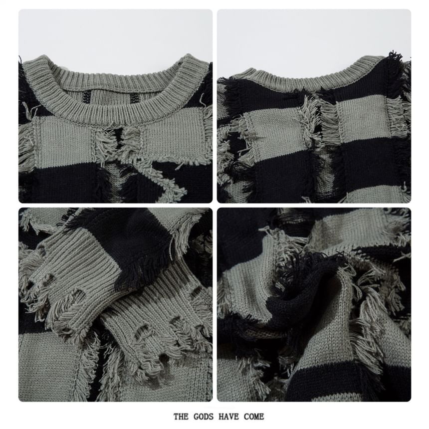 Derbundy - Oversized trui met ronde hals en strepen