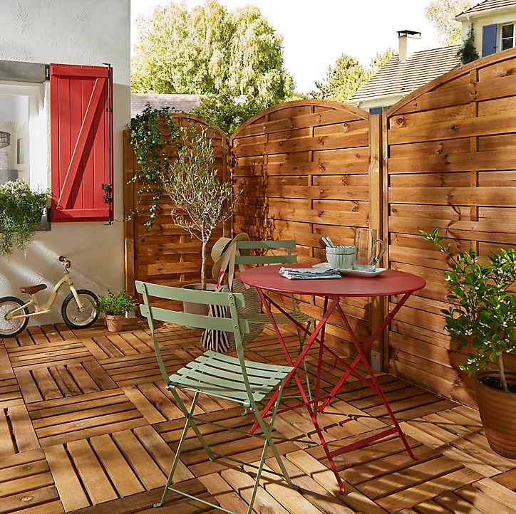 Panneau arc bois Blooma Arve marron 30 mm 180 x h.180 cm