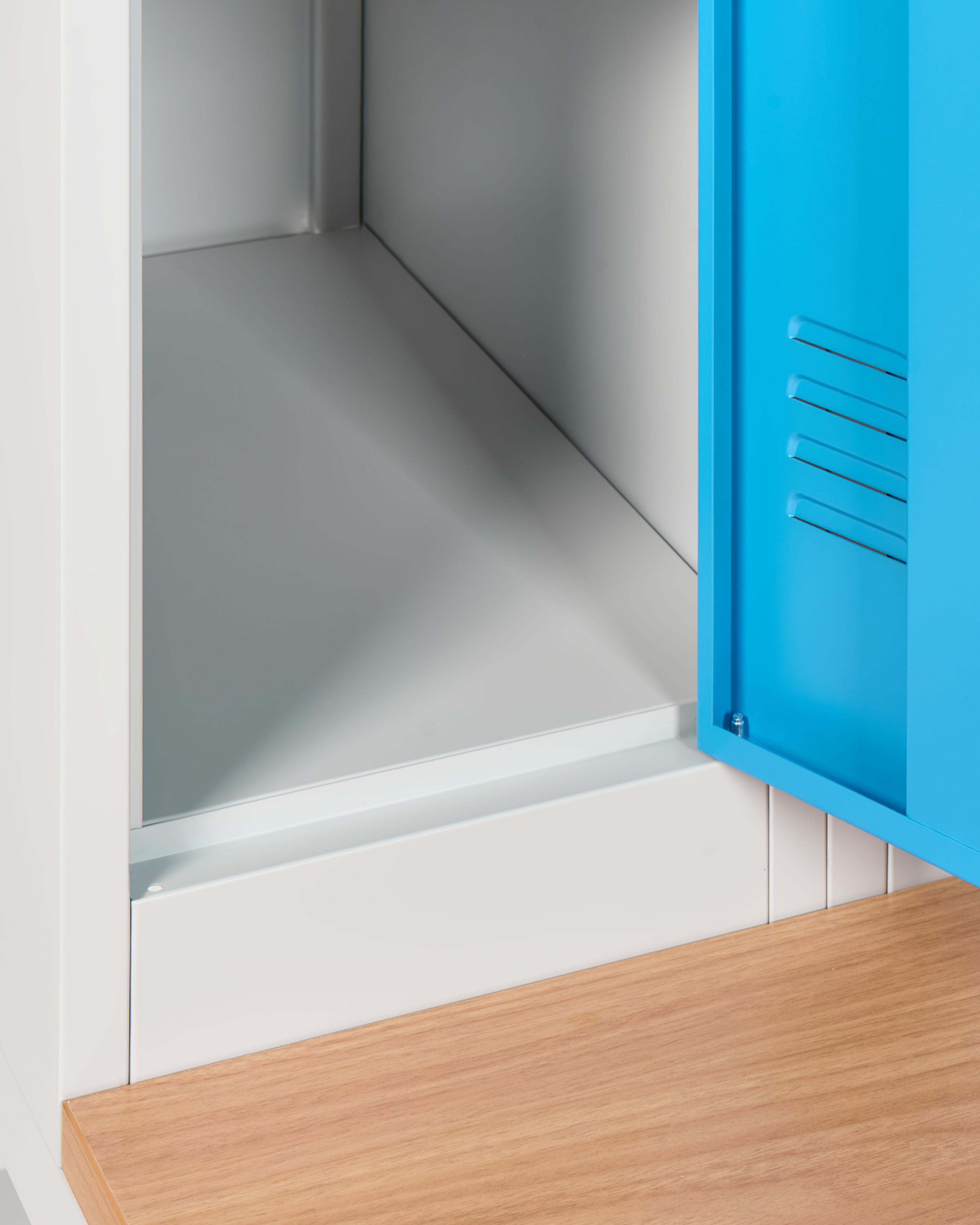 Locker met 4 deuren en bankje ATHLETE Metaal Grijs/blauw