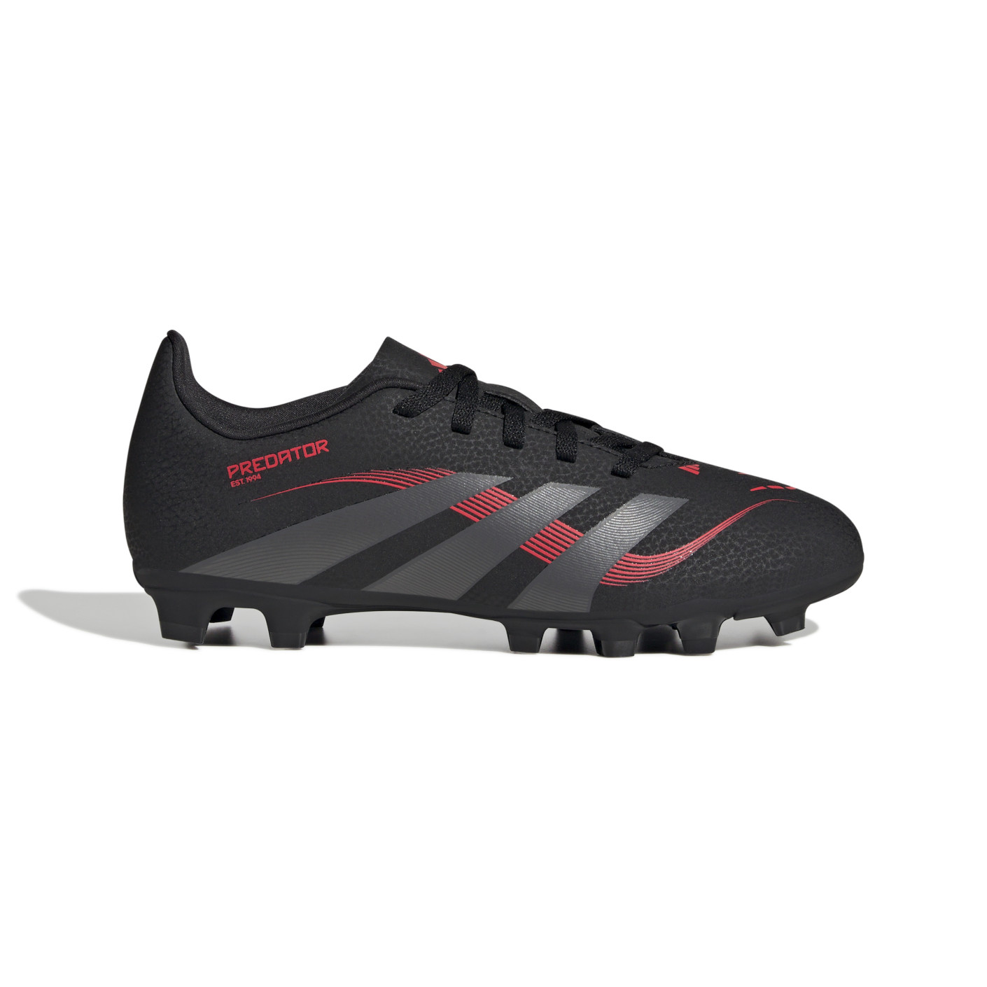 Adidas Predator Club Gras / Kunstgras Voetbalschoenen (MG) Kids Zwart Grijs Rood