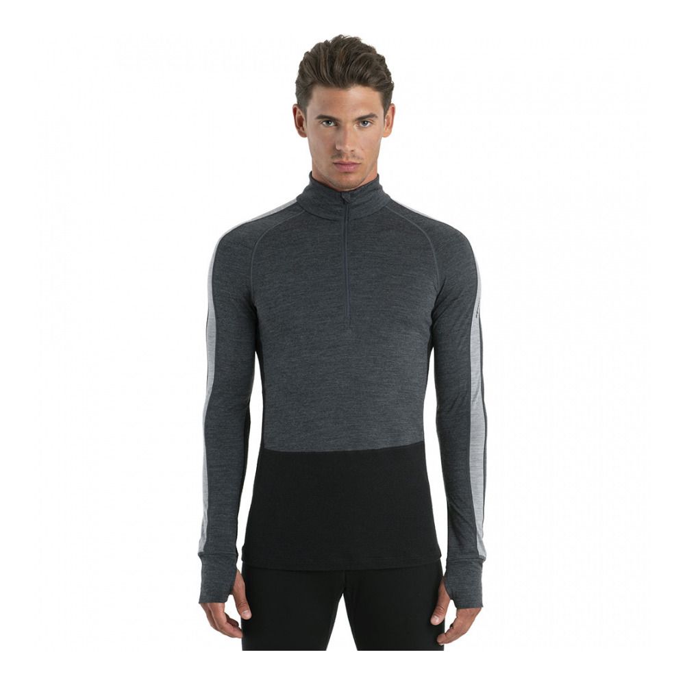 Icebreaker ZONEKNIT 200 - Sous-couche Homme jet hthr/blk/metro h/cb