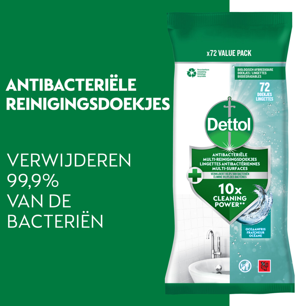 Dettol Antibacteriële Reinigingsdoekjes Oceaanfris72 stuks