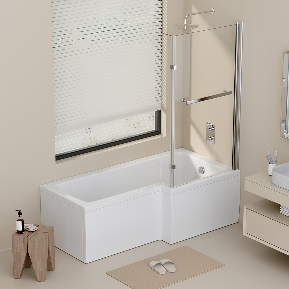 Home Deluxe - Bad met douchebak - ELARA Left-in-Hand - incl. complete accessoires en douchewand | Douchebak, bad met douche