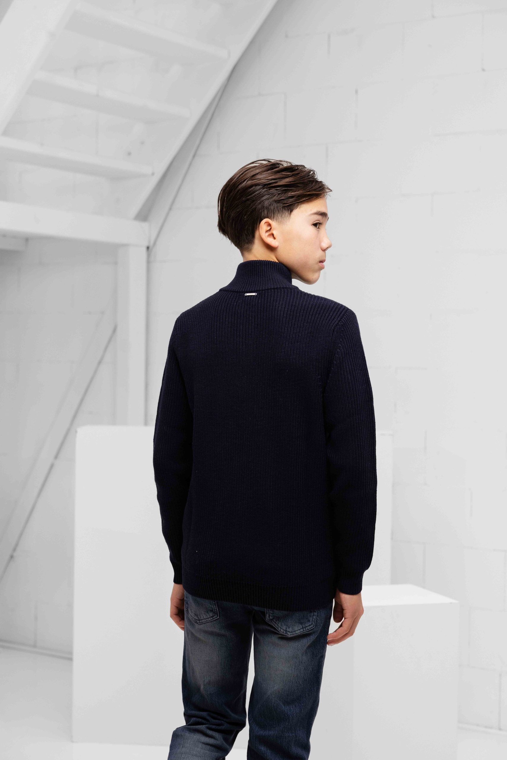 Antony Morato Lisbon Half Zip Sweater Kids Donkerblauw