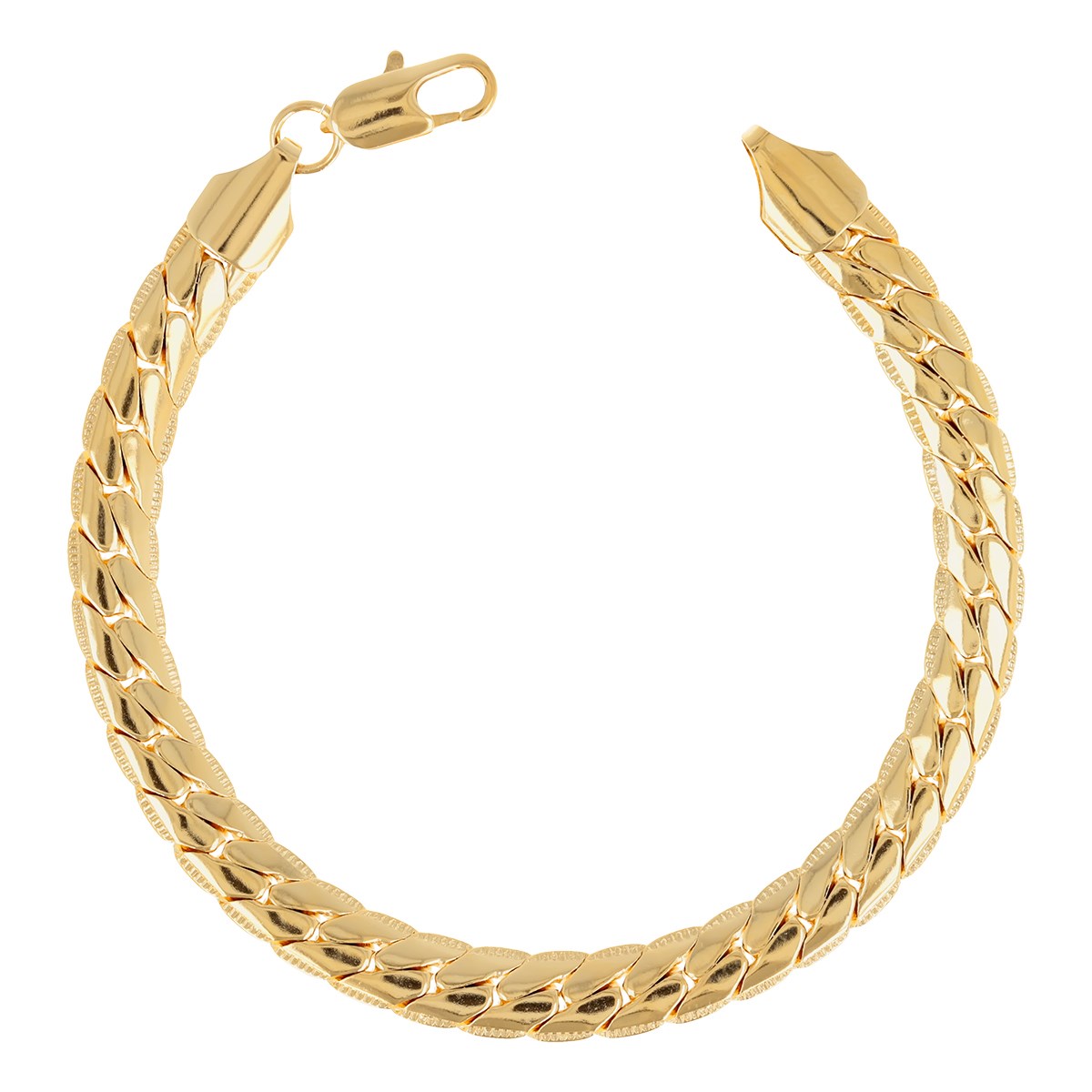 Collier plaqué or maille anglaise large 45cm