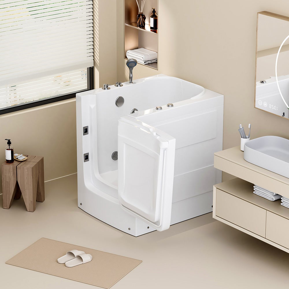 Home Deluxe - Seniorenbad incl. Whirlpool - VITAL L - Afmetingen: 153 x 76 x 64 cm - Zitbad incl. complete accessoires | Bad met deur, Whirlpool Baden met instap