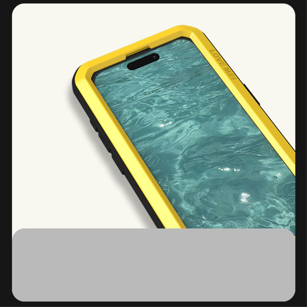 iPhone 15 Pro Silikon Metall Outdoor Case   Panzerfolie - Schwarz