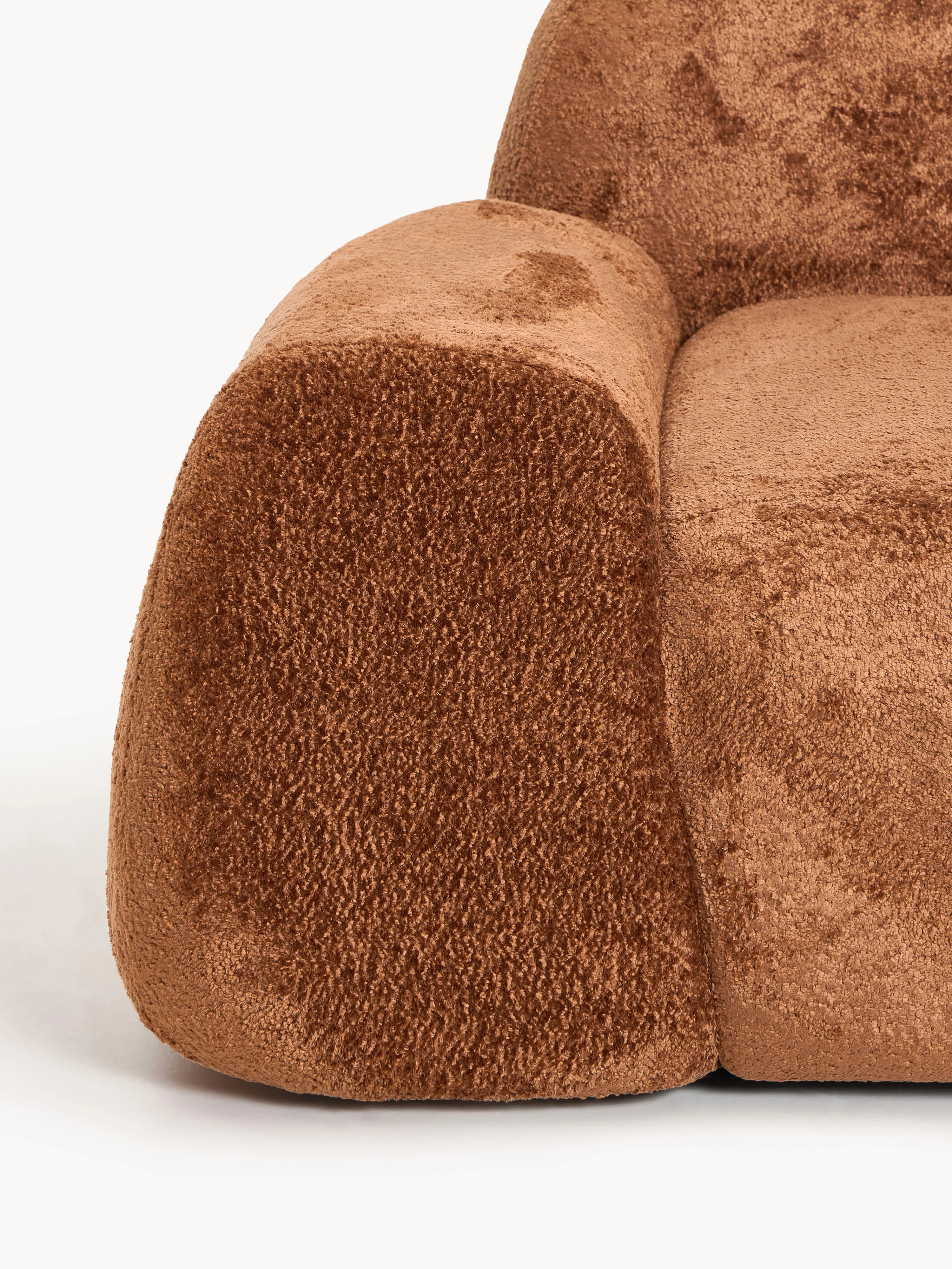 Modulaire teddy-bouclé hoekbank Wolke (3-zits)