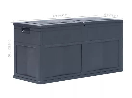 Boîte de rangement de jardin 320 L Noir