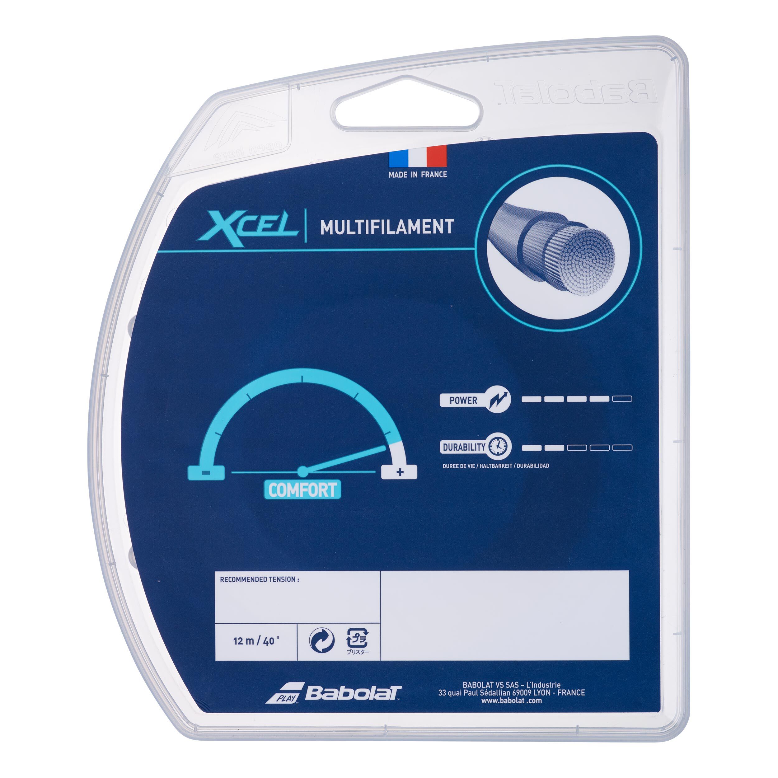Babolat Xcel Cordage En Garniture 12m - Écru
