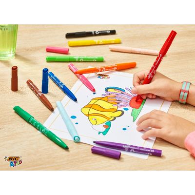BIC Kids Visacolor XL - 12 Feutres - pointe large - couleurs assorties
