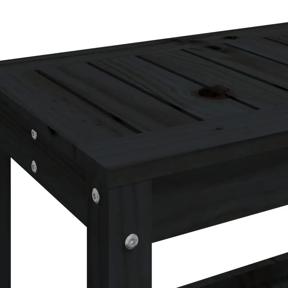 vidaXL - Tuinbank - Zwart - Grenenhout - 82.5 x 35 x 45 cm