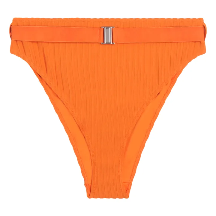 Icone Bas de Maillot Taille Haute Côtelé Sergio | Orange