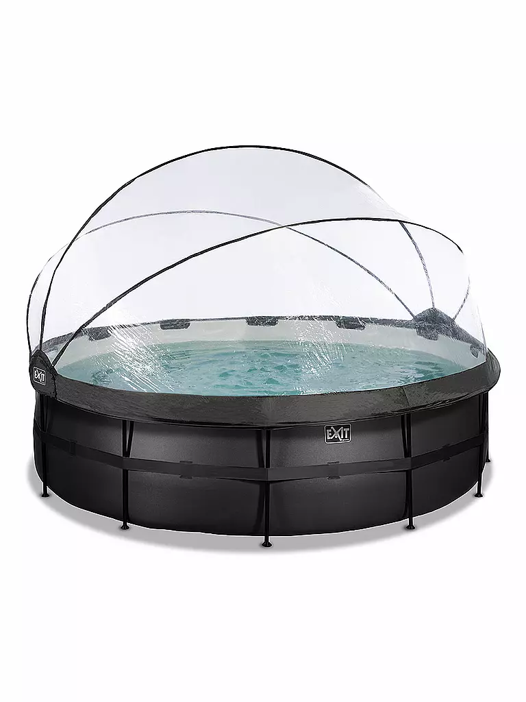 EXIT TOYS Black Leather Pool ø488x122cm mit Abdeckung und Sandfilterpumpe keine Farbe