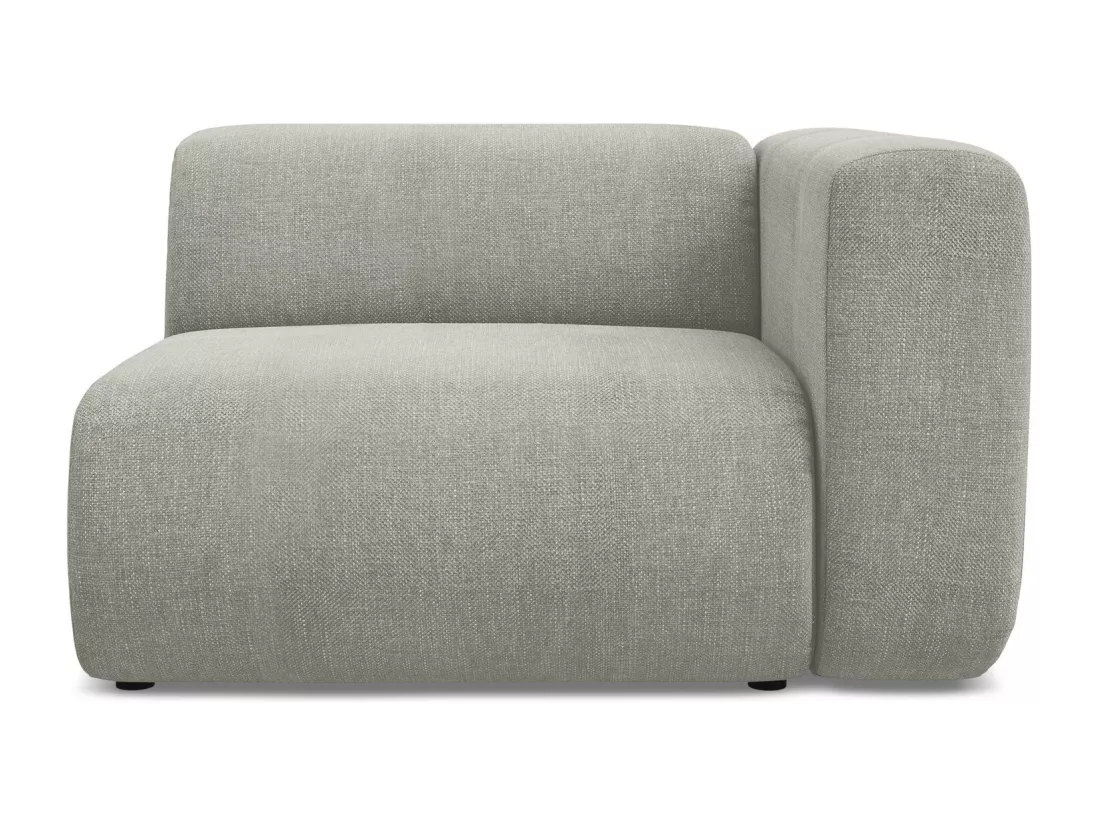 Module avec accoudoirs droit en tissu chenille - beige - EKAHI
