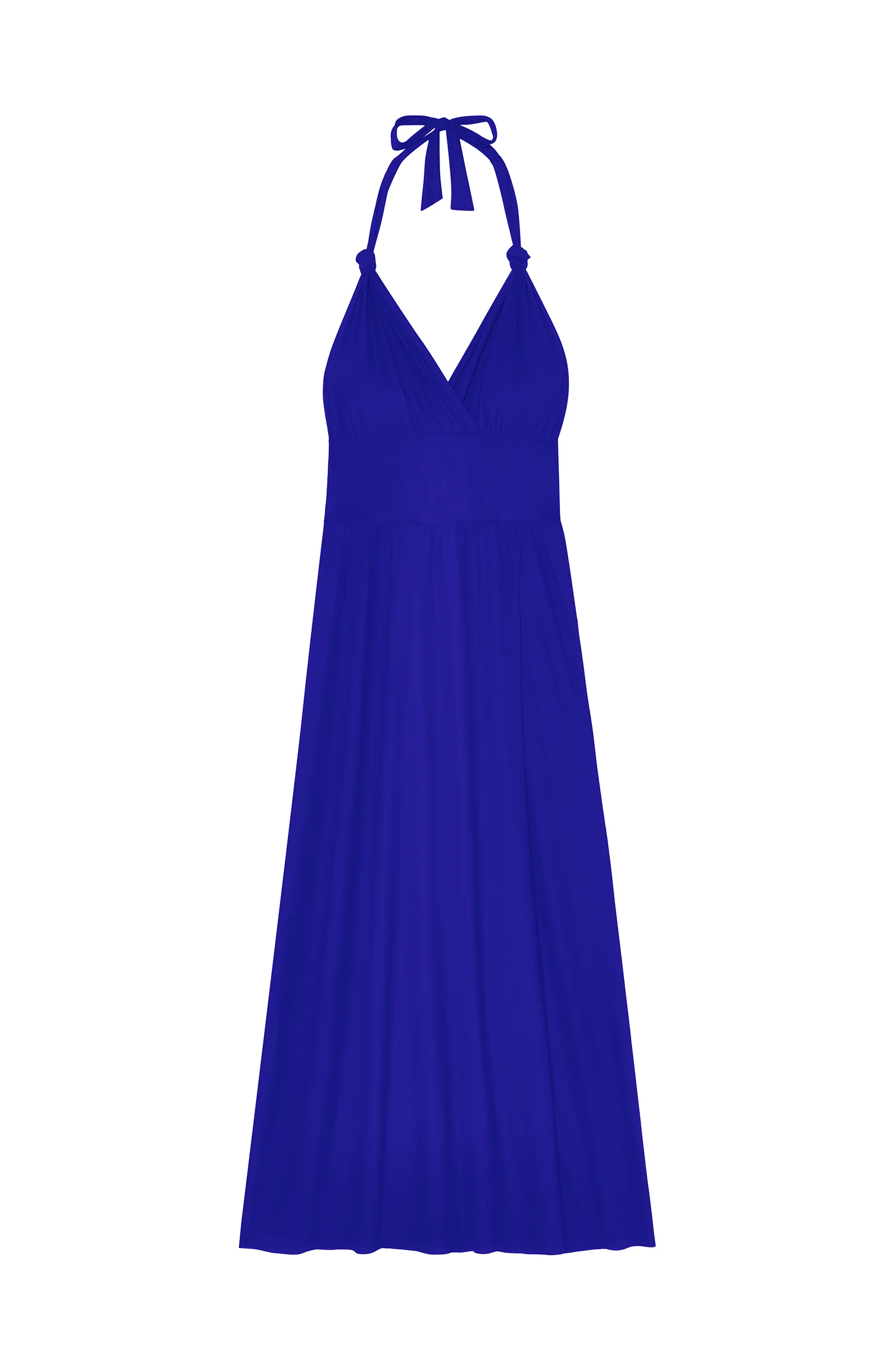 rona Longue robe portefeuille saphir dos nu Saphir
