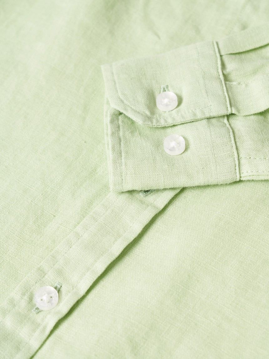 Camisa de linho gola mandarim
