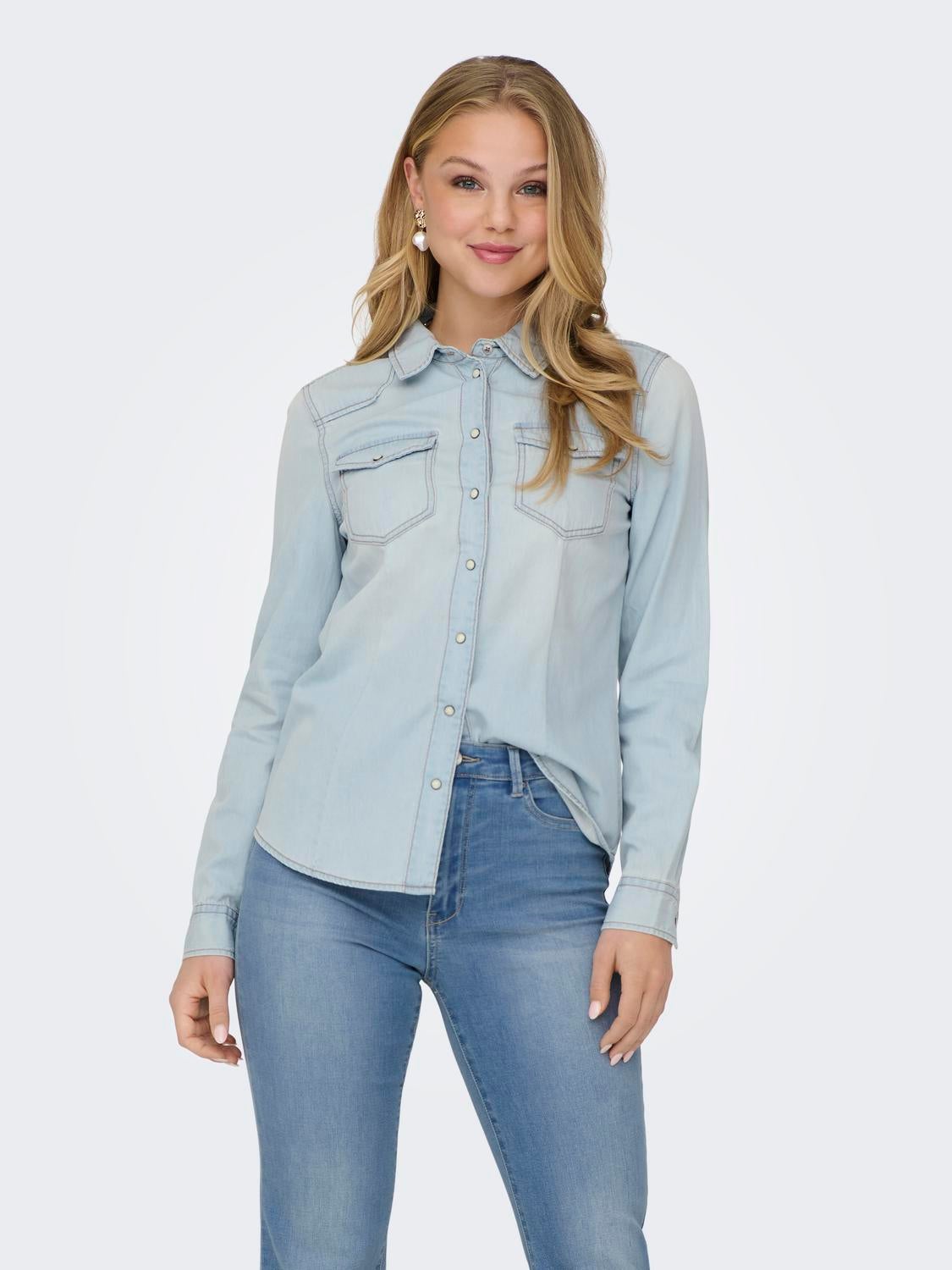ONLALEXA Jeanshemd Light Blue Denim