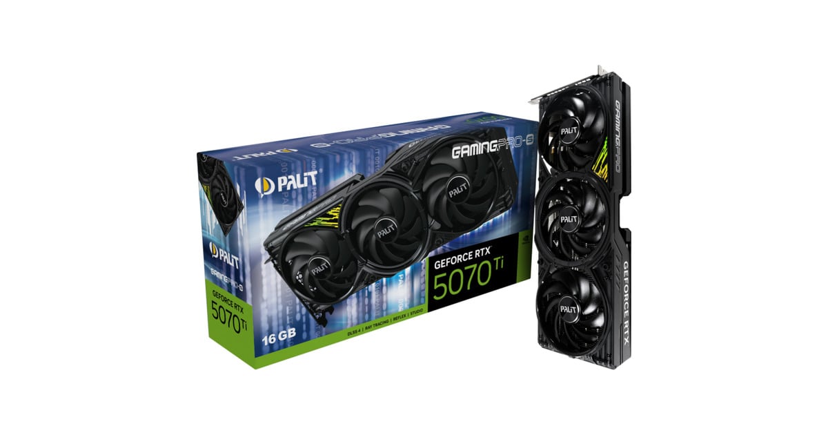PalitGeForce RTX 5070 Ti GamingPro-S grafische kaart  (DLSS 4, 3x DisplayPort, 1x HDMI 2.1)