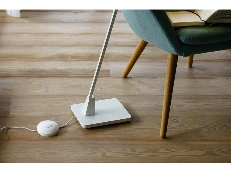 Max Hauri Universal-Fussdimmer Phasenabschnitt, 100W, Weiss Schnur-Dimmer für Glühlampe, LED und Halogenlampe