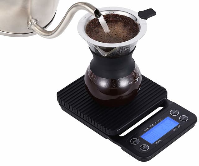 Digital køkkenvægt/kaffevægt 3 kg/0.1g Sort Sort