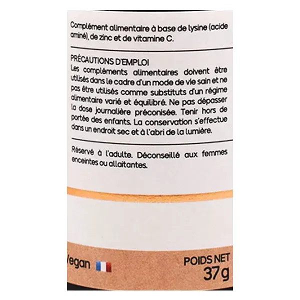 L-lisina natural e sintética + zinco e vitamina C para a beleza da pele - 60 cápsulas