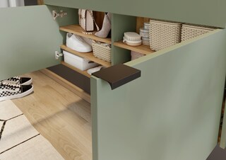 Mehrzweckschrank DAVID 110 x 57 cm Taupegrün/Braun