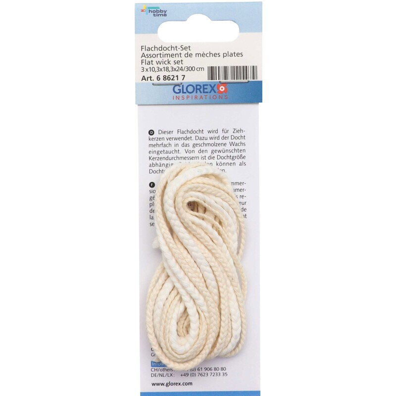 Glorex Flachdochte, weiss