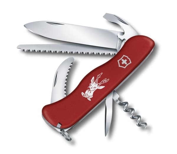 Victorinox Hunter, Klappkniv med lås, Multiverktøyskniv, Klipp punkt, Polyamid, Rød, 11 verktøy
