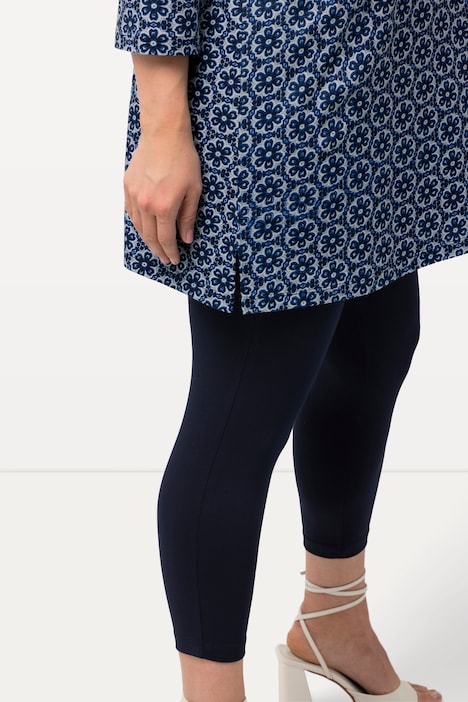 Longshirt, Blüten, Tunika-Ausschnitt, 3/4-Arm