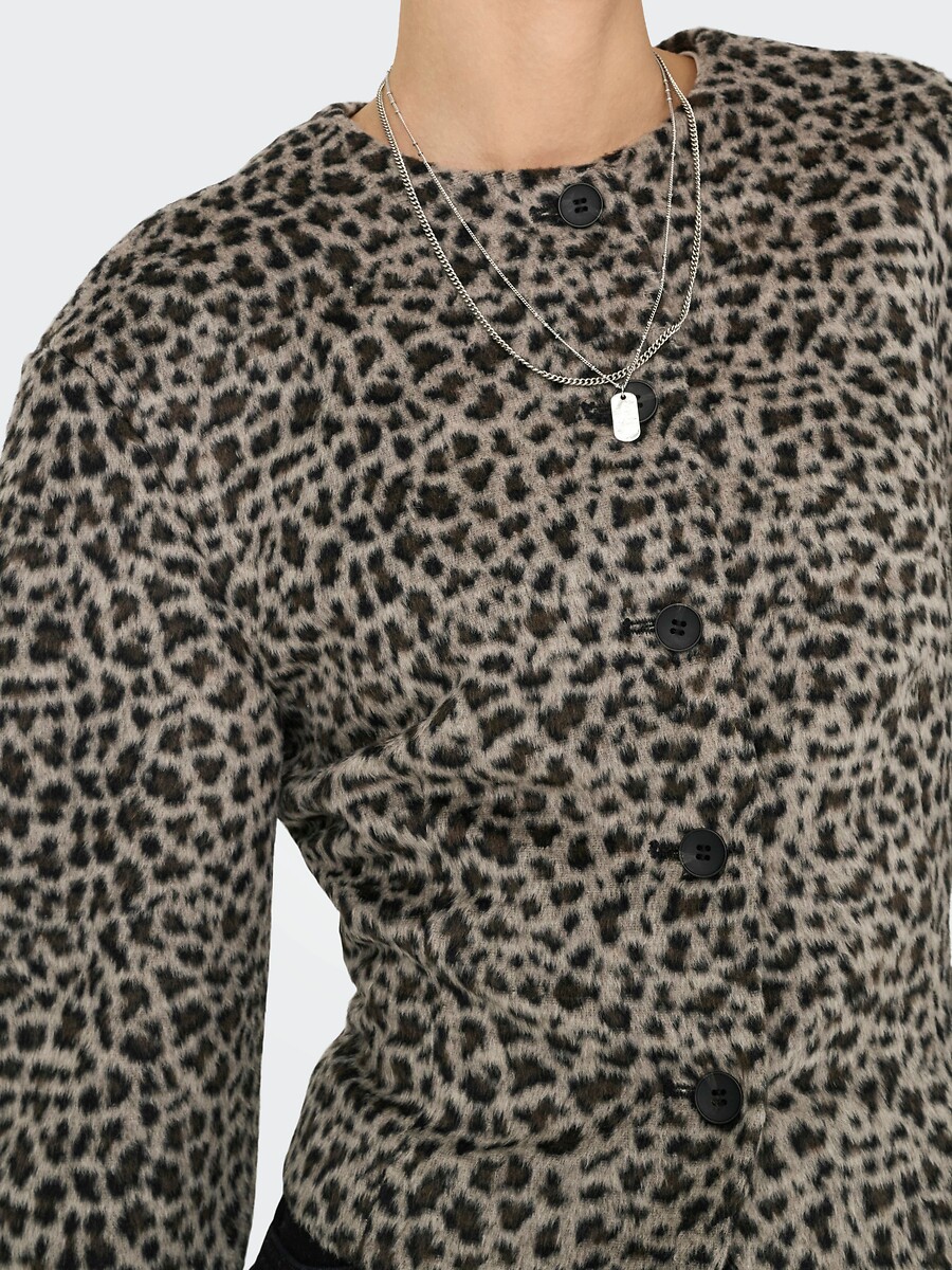 JDY<br>Casaco curto com estampa de leopardo