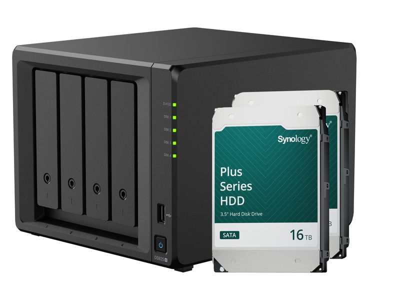 Synology NAS Diskstation DS925  4-bay Synology Plus HDD 32 Leistungsstarker NAS mit vier Einschüben